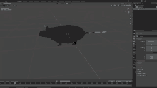 a screenshot of a 3d model in blender showing a skeleton of a pig