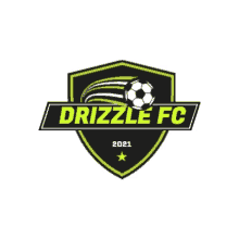 a logo for drizzle fc with a soccer ball and a star on it .