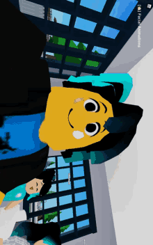 a screenshot of a roblox game shows a yellow character