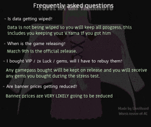 a poster that says " frequently asked questions " at the top