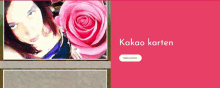 a picture of a woman and a rose with the words kakao karten