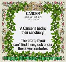 a birthday card for cancer june 22 july 22