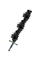 a sword with smoke coming out of it