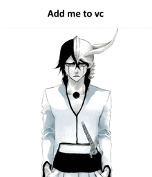 a black and white drawing of a man with horns and the words add me to vc above him