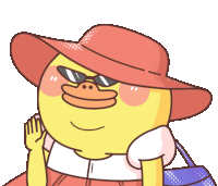 a cartoon duck wearing sunglasses and a hat