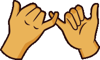 a cartoon of two hands making a pinky promise