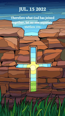 a drawing of a cross with a bible verse on jul 15 2022