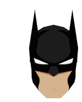 a cartoon drawing of a man wearing a black batman mask