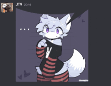 a drawing of a furry character with the time 20:14 on the bottom right