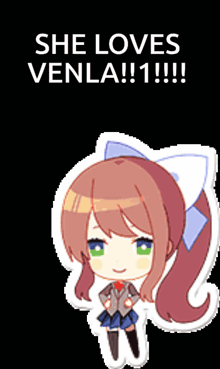a picture of a girl with the words she loves venla