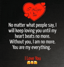 a quote that says i love you on it