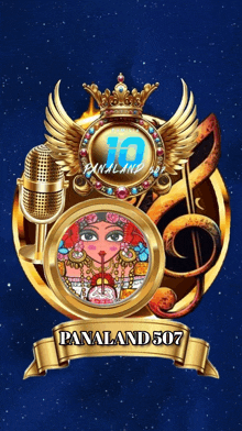 a logo for panaland 507 shows a woman with wings and a microphone