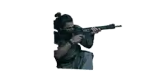 a sticker of a man holding a gun with the words no mercy above him