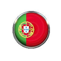 a round button with a flag of portugal on it