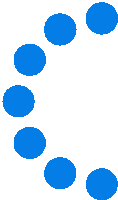 a circle of blue dots on a white background with a blue circle in the middle