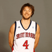 a man in a saint mary 's jersey with the number 4