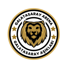 a logo for galatasaray arena with a lion head in the center