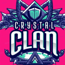 a logo for a video game called crystal clan