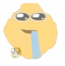 a yellow smiley face with tears coming out of its eyes