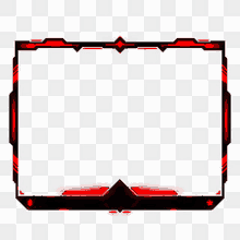 a red and black border on a transparent background