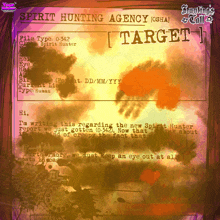 a letter from the spirit hunting agency says target on it