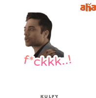 a sticker of a man that says f * ckkkk on it