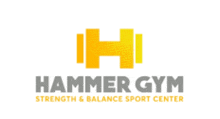 a logo for the hammer gym strength & balance sport center