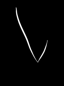 a white line on a black background that looks like a heart .