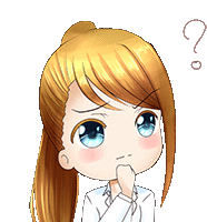 a cartoon girl is thinking with a question mark above her head .