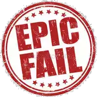 a red stamp with the words epic fail written on it