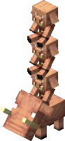 a stack of minecraft pigs standing on top of each other