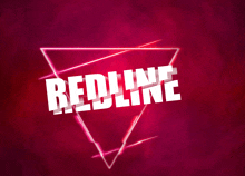 the word redline is written in white on a pink background