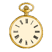 an illustration of a pocket watch with roman numerals