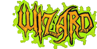 a green and orange logo that says wizard on it