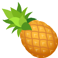 a pineapple with green leaves on top of it