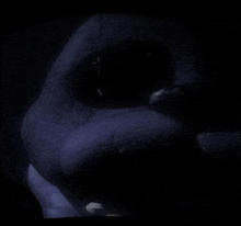 a close up of a statue 's face in the dark