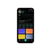 a phone with the main wallet app open on the screen