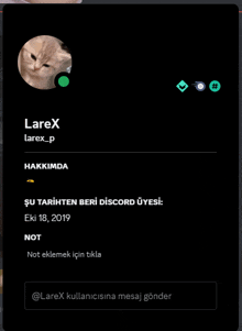 a screenshot of larex 's profile on a website