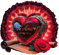 a red heart that says te amo on it