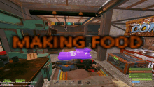 a screenshot of a video game with the words making food