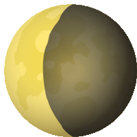 a cartoon illustration of a half moon