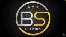 a logo for a company called bs graphics with a black background .