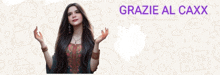 a picture of a woman with the words " grazie al caxx " above her