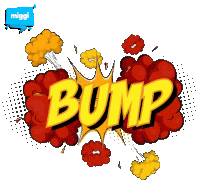 a comic book explosion with the word bump