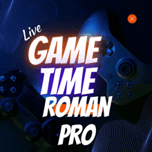 a video game controller with the words live game time roman pro on it