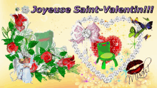 a greeting card that says joyeuse saint-valentin on the top