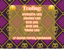 a poster that says trading on it