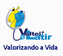 a yellow dog and a blue cat in a stethoscope with the words " volteja atir " below them