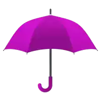 an open purple umbrella with a pink handle