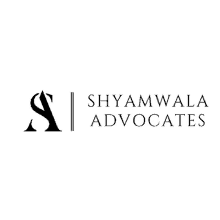 a black and white logo for shyamwala advocates .